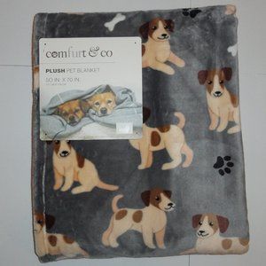 Comfurt & Co. Throw Blanket NEW plush 50x70, gray brown warm soft home, H108
